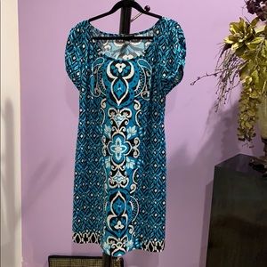 INC blue bottom banded summer dress Sz XL